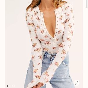 Free people floral Henley top NWT